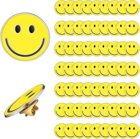 60 Pack Happy Face Lapel Pins Bulk Cute Smile Pinback Buttons Funny Teacher Pins for Students Kids Clothes Backpacks Decoration (Blue, Pink, Orange, Yellow, Green, Purple) in Saudi Arabia
