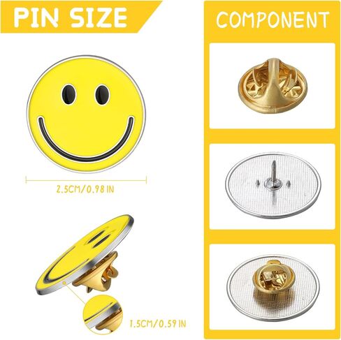 60 Pack Happy Face Lapel Pins Bulk Cute Smile Pinback Buttons Funny Teacher Pins for Students Kids Clothes Backpacks Decoration (Blue, Pink, Orange, Yellow, Green, Purple) in Saudi Arabia