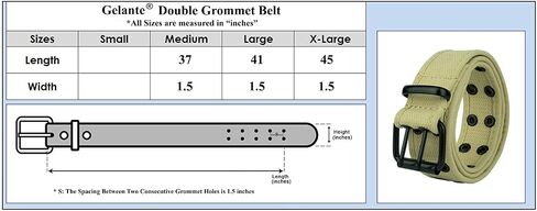 Gelante Canvas Double Grommet Hole Belt 12 Colors in Kuwait