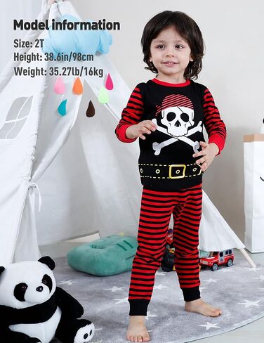 A&J DESIGN Toddler & Kids 2 Piece Pajama Sets, 100% Cotton in Kuwait