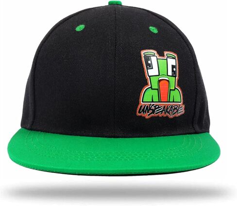 قبعة بيسبول بتصميم كرتوني للاطفال، قبعة هيب هوب قابلة للتعديل بحافة مسطحة، قبعة شمس جيدة التهوية، اخضر، 11 سنة in Kuwait