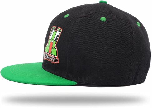 قبعة بيسبول بتصميم كرتوني للاطفال، قبعة هيب هوب قابلة للتعديل بحافة مسطحة، قبعة شمس جيدة التهوية، اخضر، 11 سنة in Kuwait