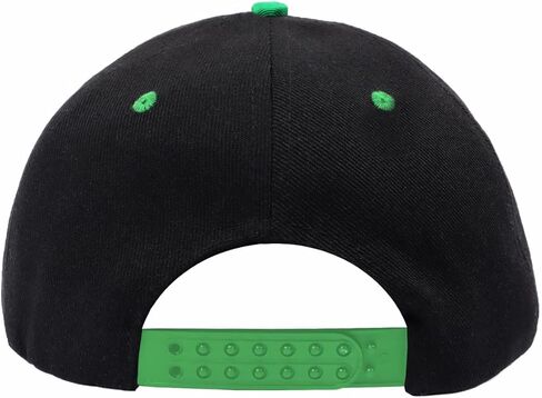 قبعة بيسبول بتصميم كرتوني للاطفال، قبعة هيب هوب قابلة للتعديل بحافة مسطحة، قبعة شمس جيدة التهوية، اخضر، 11 سنة in Kuwait