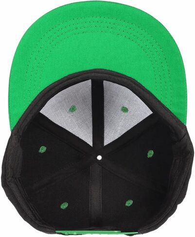 قبعة بيسبول بتصميم كرتوني للاطفال، قبعة هيب هوب قابلة للتعديل بحافة مسطحة، قبعة شمس جيدة التهوية، اخضر، 11 سنة in Kuwait