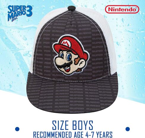 Nintendo Boys Super Mario Baseball Cap - Age 4-7 Black in Saudi Arabia