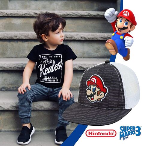 Nintendo Boys Super Mario Baseball Cap - Age 4-7 Black in Saudi Arabia