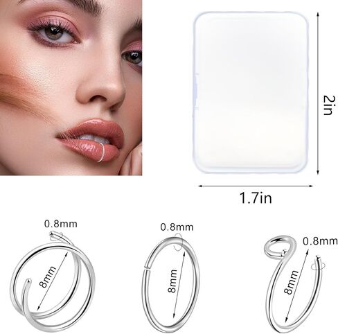 حلقات أنف من ONESING 9-40 قطعة 20 جرام للنساء، حلقات أنف ثقب مجوهرات على شكل حرف L، مسامير أنف لا تسبب الحساسية، حلقات أنف من الفولاذ المقاوم للصدأ الجراحية للنساء والرجال in Kuwait