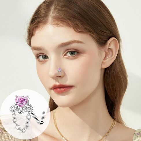 حلقات أنف من ONESING 9-40 قطعة 20 جرام للنساء، حلقات أنف ثقب مجوهرات على شكل حرف L، مسامير أنف لا تسبب الحساسية، حلقات أنف من الفولاذ المقاوم للصدأ الجراحية للنساء والرجال in Kuwait