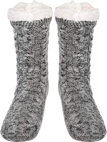 SIMIYA Mens Warm Fleece Lined Winter Soft Non Slip Socks Christmas Gift Mens Slipper Socks (One size fits 6-12) in Kuwait