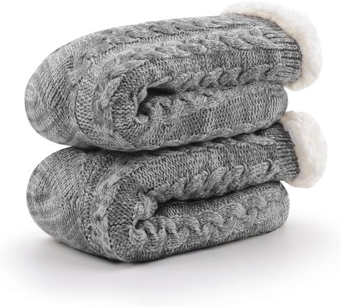 SIMIYA Mens Warm Fleece Lined Winter Soft Non Slip Socks Christmas Gift Mens Slipper Socks (One size fits 6-12) in Kuwait