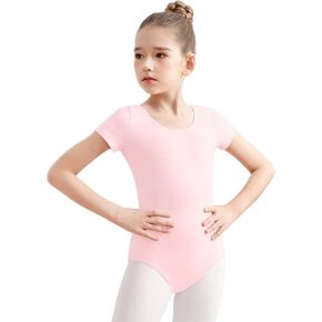 MOLLDAN Girls Dance Ballet Leotards Short Sleeve Criss Cross Straps Back in Saudi Arabia