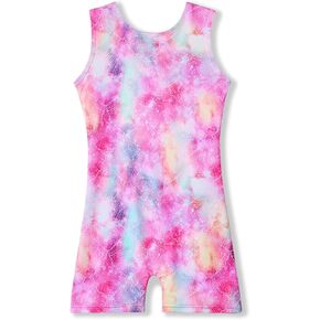 ثياب للفتيات الجمباز مع شورت فراشة يونيكورن حورية البحر رقص Unitards Biketards Hotpink أسود