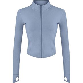 UANEO Workout Tops for Women Cropped Workout Jackets for Women Yoga Athletic Jacket