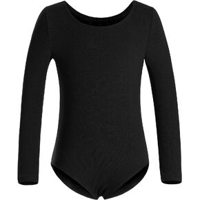 DANSHOW Girls' Team Basic Long Sleeve Leotard for Toddler Gymnastics Dance Ballet