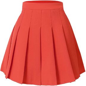 Hoerev Women Girls Short High Waist Pleated Skater Tennis Skirt