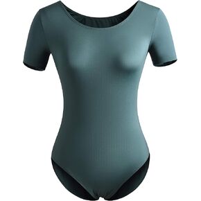 DANSHOW Women Short Sleeve Ballet Leotards for Adult Dance in Saudi Arabia