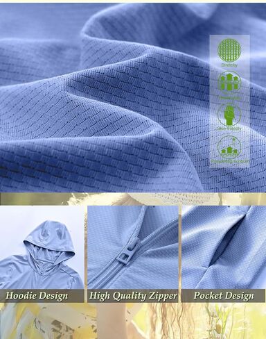 Kids Active Zipper Sun Protection Jacket Boys Girls Hooded Cooling Shirt Pockets Fishing Running Outdoor in Kuwait