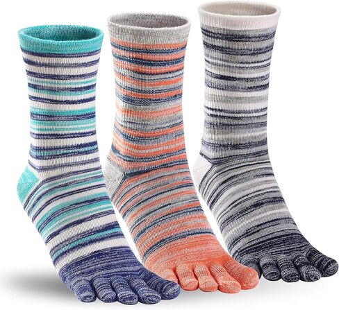 Crew Toe Sock, Cotton Ankle Sock & Stocking, Arch Support, Running Five-Toe Design(3&6pairs) in Kuwait