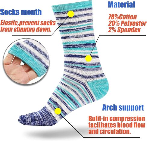 Crew Toe Sock, Cotton Ankle Sock & Stocking, Arch Support, Running Five-Toe Design(3&6pairs) in Kuwait