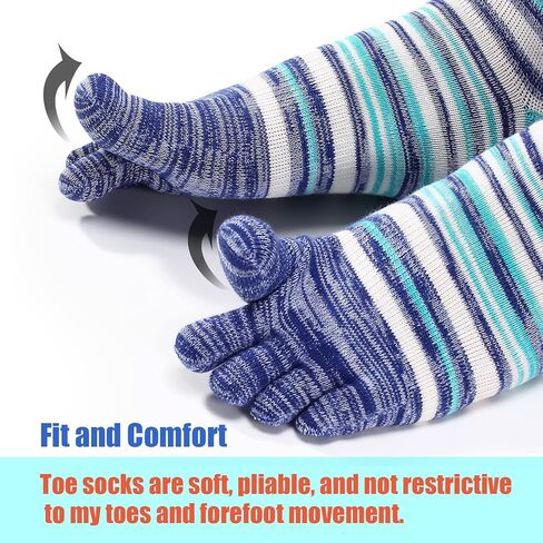 Crew Toe Sock, Cotton Ankle Sock & Stocking, Arch Support, Running Five-Toe Design(3&6pairs) in Kuwait