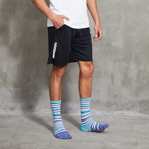 Crew Toe Sock, Cotton Ankle Sock & Stocking, Arch Support, Running Five-Toe Design(3&6pairs) in Kuwait