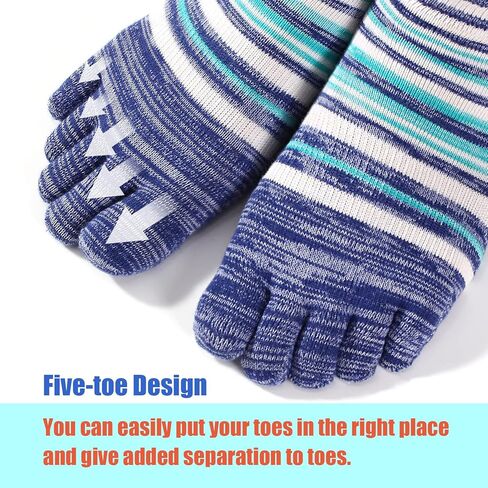 Crew Toe Sock, Cotton Ankle Sock & Stocking, Arch Support, Running Five-Toe Design(3&6pairs) in Kuwait