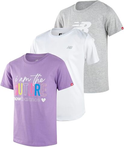 تي شيرت رياضي للفتيات من New Balance - مجموعة من 3 تي شيرتات رياضية Active Performance (7-16) in Kuwait