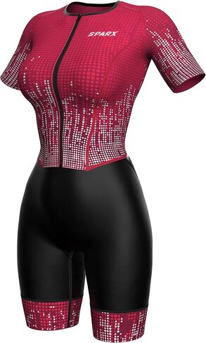 بدلة Sparx Aero Triathlon للسيدات بأكمام قصيرة بدلة ثلاثية للسيدات للجري والسباحة وركوب الدراجات in Kuwait