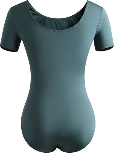 DANSHOW Women Short Sleeve Ballet Leotards for Adult Dance in Kuwait