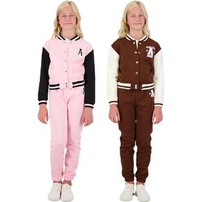 Star Ride Sweet Butterfly Girls 4-Piece Fleece Active Hoodie and Athletic Jogger Sweatpants and Sweatshirt Kids Clothing Set