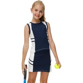AOBUTE Girls Tennis Golf Outfit Tank Top and Skirt with Shorts Set 4-12 Years in Saudi Arabia
