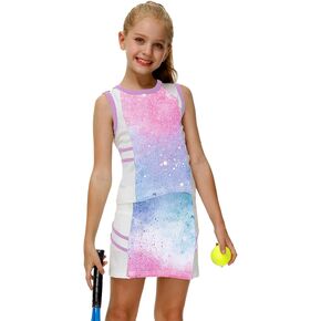 AOBUTE Girls Tennis Golf Outfit Tank Top and Skirt with Shorts Set 4-12 Years in Saudi Arabia
