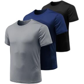 ATHLIO 2, 3 or 5 Pack Men's Workout Running Shirts, Sun Protection Quick Dry Athletic Shirts, Short Sleeve Gym T-Shirts