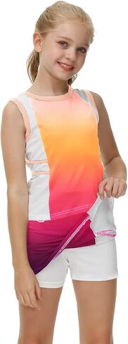 AOBUTE Girls Tennis Golf Outfit Tank Top and Skirt with Shorts Set 4-12 Years in Saudi Arabia