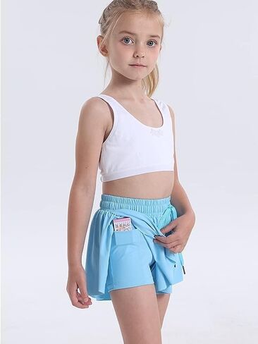 HASMES Girls Butterfly Shorts Teen Flowy Athletic Shorts for Running Dance Cheer 5-14Y in Saudi Arabia