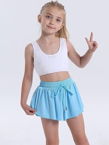 HASMES Girls Butterfly Shorts Teen Flowy Athletic Shorts for Running Dance Cheer 5-14Y in Saudi Arabia