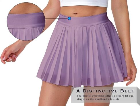 Eleloveph Women's Pleated Tennis Skirt-Flowy Athletic Design,Suitable for Golf, Skater, Running Sports in Kuwait