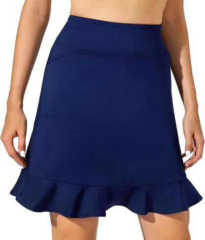 M MOTEEPI Womens 20" Skort Knee Length Ruffle Golf Skirts for Women with Pockets Shorts Dressy Casual Summer in Kuwait