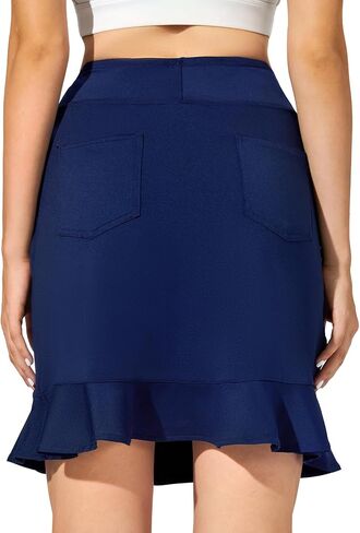 M MOTEEPI Womens 20" Skort Knee Length Ruffle Golf Skirts for Women with Pockets Shorts Dressy Casual Summer in Kuwait