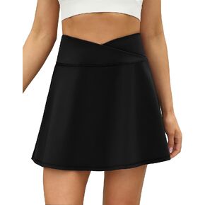 LouKeith Tennis Skirts for Women Pleated Crossover High Waisted Athletic Workout Golf Skorts Skirts with Shorts Pocket in Saudi Arabia