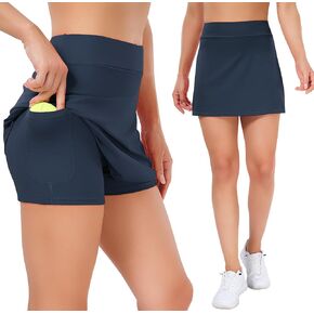 Ridshy Tennis Skirts for Women Athletic Golf Skorts Workout Running Skirt Sports Activewear with Shorts Pocket 2 Pack in Saudi Arabia