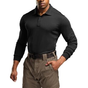CQR Men's Polo Shirt, Long Sleeve Tactical Shirts, Outdoor UPF 50+ Pique Shirt, Dry Fit Lightweight Golf Shirts in Kuwait
