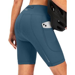 Bikewa Women's 4D Padded Bike Shorts Cycling Riding Road Biking Bicycle Cycle Spinning Shorts for Women Zipper Pockets