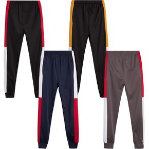 Quad Seven Boys' Sweatpants - 4 Pack Active Tricot Jogger Track Pants (Size: 4-18)