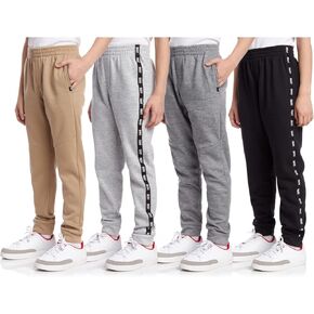 DKNY Boys’ Sweatpants – 4 Pack Basic Active Fleece Jogger Pants (Size: 8-16)