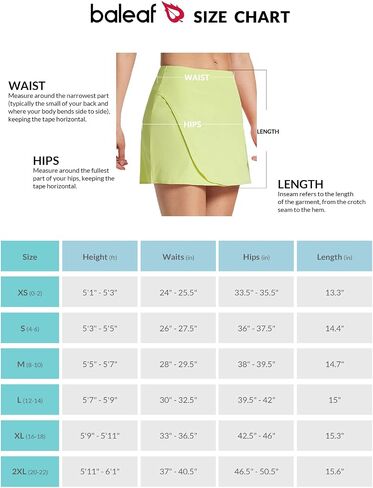 BALEAF Women's 14" Tennis Skirts High Waisted Golf Skorts Skirts Athletic with Shorts Pockets in Saudi Arabia