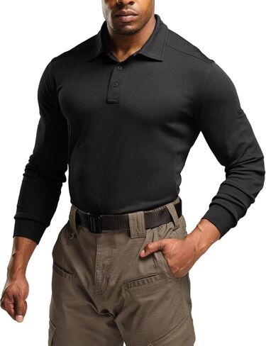 CQR Men's Polo Shirt, Long Sleeve Tactical Shirts, Outdoor UPF 50+ Pique Shirt, Dry Fit Lightweight Golf Shirts in Kuwait