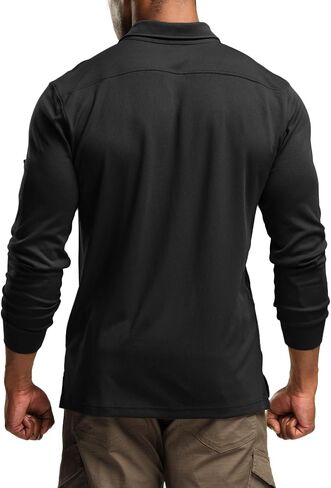 CQR Men's Polo Shirt, Long Sleeve Tactical Shirts, Outdoor UPF 50+ Pique Shirt, Dry Fit Lightweight Golf Shirts in Kuwait