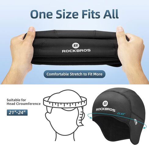 ROCKBROS Skull Cap Helmet Liner for Men Women Winter Thermal Athletic Caps Running Beanies Hat with Glasses Holes in Kuwait