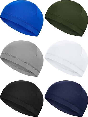 Boao 6 قطع قبعات جمجمة خوذة بطانة العرق فتل قبعة الجري قبعات الدراجات قبعات الجمجمة للرجال والنساء in Kuwait